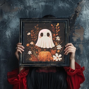 Blumengeist Kreuzstich-Muster: Halloween-Herbst-Design (PDF)