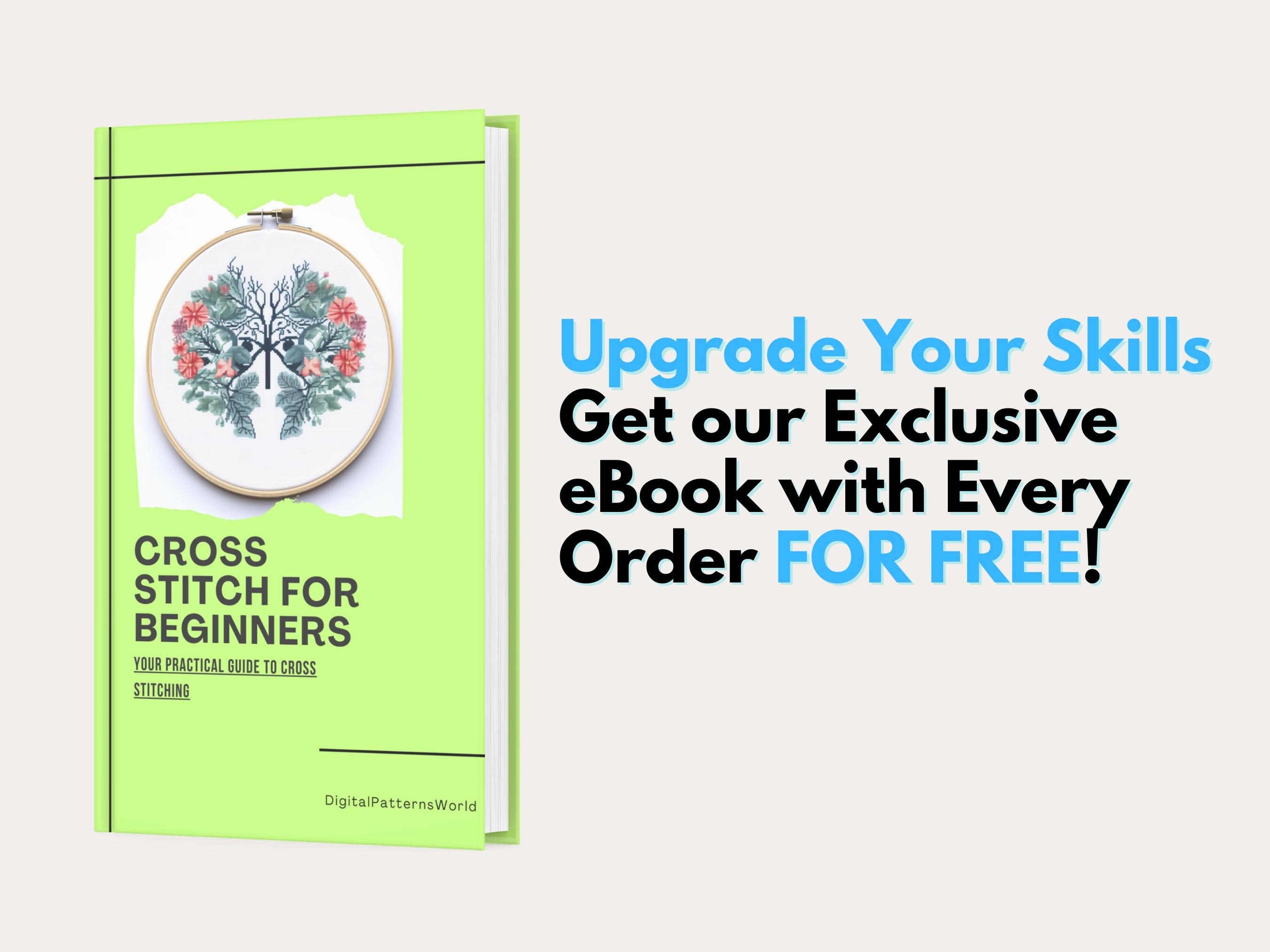 Bluebird Cross Stitch Pattern: Vintage Floral Bird Embroidery (PDF