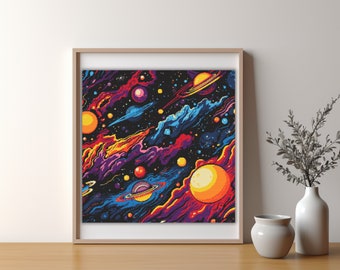 Abstract Space Galaxy Cross Stitch PDF Pattern