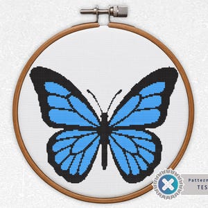 Kreuzstich Schmetterling Muster: Modernes Insekten Design (PDF Muster)