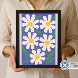 Nature Cross Stitch Pattern, Modern Floral xstitch, Abstract flowers, Easy x-stitch Pattern, Small Cross Stitch Chart, Instant Download PDF