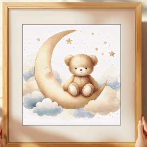 Kruissteekpatroon schattige teddybeer | Naaitabel baby | Kruissteekpatroon kinderen | Eenvoudig kruisen | Schattige teddybeer | Kruissteek baby