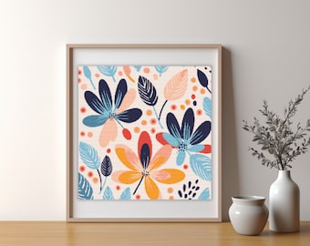 Abstract Floral Cross Stitch Pattern: Modern Flowers (PDF Download)