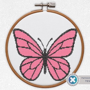 Kreuzstich Schmetterling Muster: Modernes Insekten Design (PDF Muster)