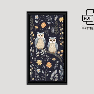 Abstract Owl Cross Stitch Pattern, Modern Owl x-stitch PDF Pattern, Gothic Digital Design, Animal Pattern | Digital Format - PDF