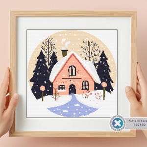 Christmas Village Cross Stitch Pattern: Winter Holiday Scene (PDF Pattern)