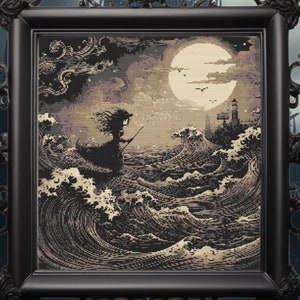 Witch  Cross Stitch Pattern | Gothic xstitch | Spooky Dark Chart | Creepy Xstitch PDF |  Digital Cross Stitch Pattern PDF