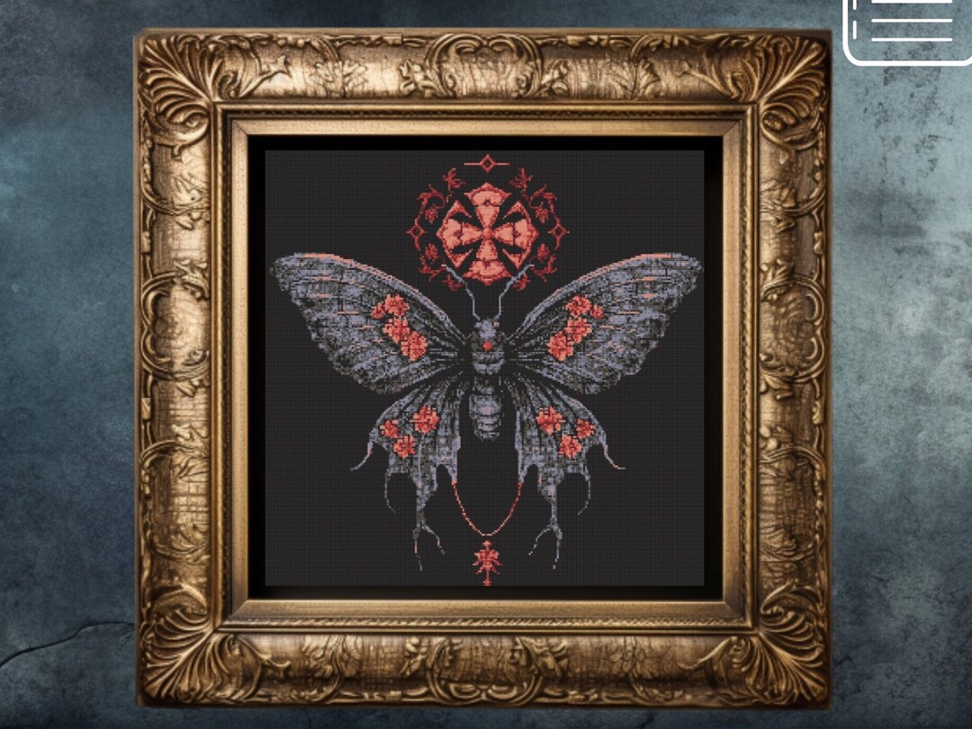 Gothic Moth Cross Stitch Pattern: Spooky Horror Design (PDF) - Etsy