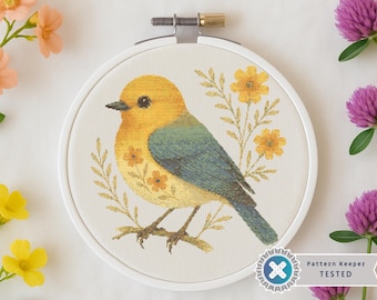 Kreuzstich-Muster: Bluebird Kreuzstichmuster: Vogel gestickt, Vogel gestickt