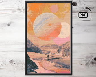 Abstrakt galax korsstygn PDF-mönster