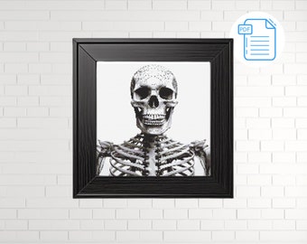 Anatomy Skeleton Cross Stitch Pattern: Detailed Xstitch Chart (PDF)