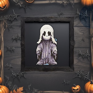 Halloween Ghost Cross Stitch Pattern PDF | Autumn x-stitch Design | Gothic Embroidery | Digital Chart