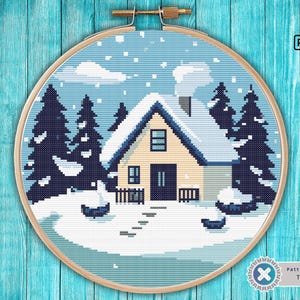 Christmas Winter Village Cross Stitch Pattern PDF | Winter Cross Stitch | Christmas Village cross stitch |