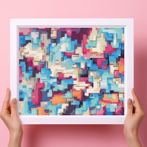 Abstract Geometric Cross Stitch PDF Pattern