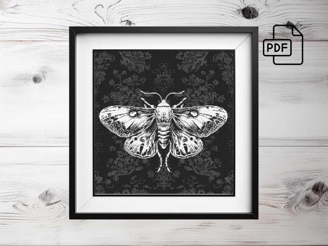 Gothic Moth Cross Stitch Pattern: Spooky Horror Design (PDF) - Etsy
