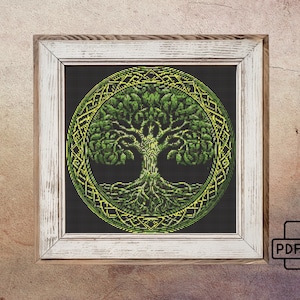 Celtic Tree of Life Cross Stitch Pattern PDF | Gothic Cross Stitch Chart | Modern x-stitch design | Instant Download | For Goth