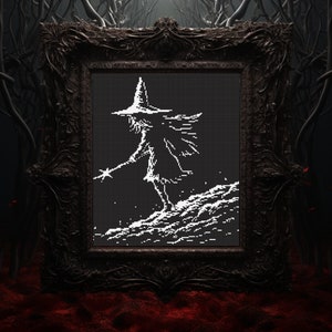 Gothic Witch Cross Stitch Pattern: Spooky Dark Xstitch (PDF)