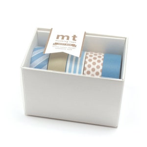 MT geschenkdoos grijsachtig blauwe washi tape