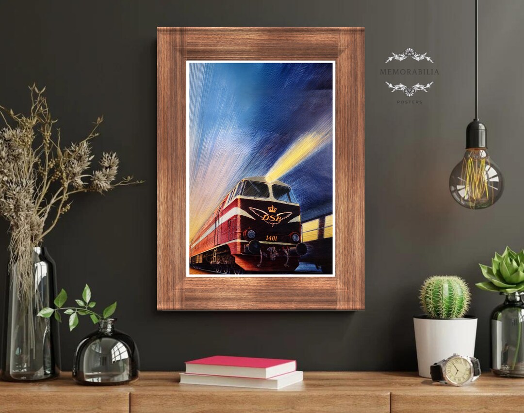 Dsb Railweys Vintage Railroad Posters Antique Train Prints Etsy