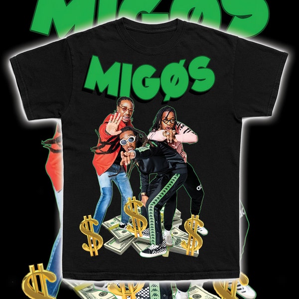 Migos Png, T-shirt design, bootleg tees design, ready to print, printable design, hip hop artist, 90s, rapper, rap tee design, 300 dpi