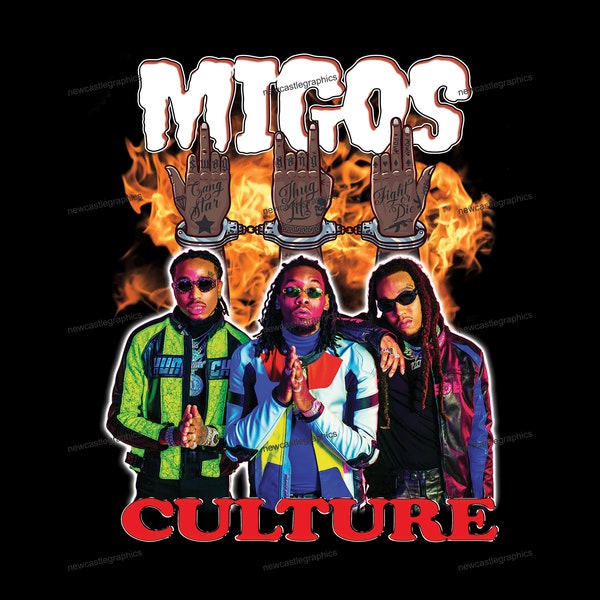Migos Png, T-shirt design, bootleg tees design, ready to print, printable design, hip hop artist, 90s, rapper, rap tee design, 300 dpi