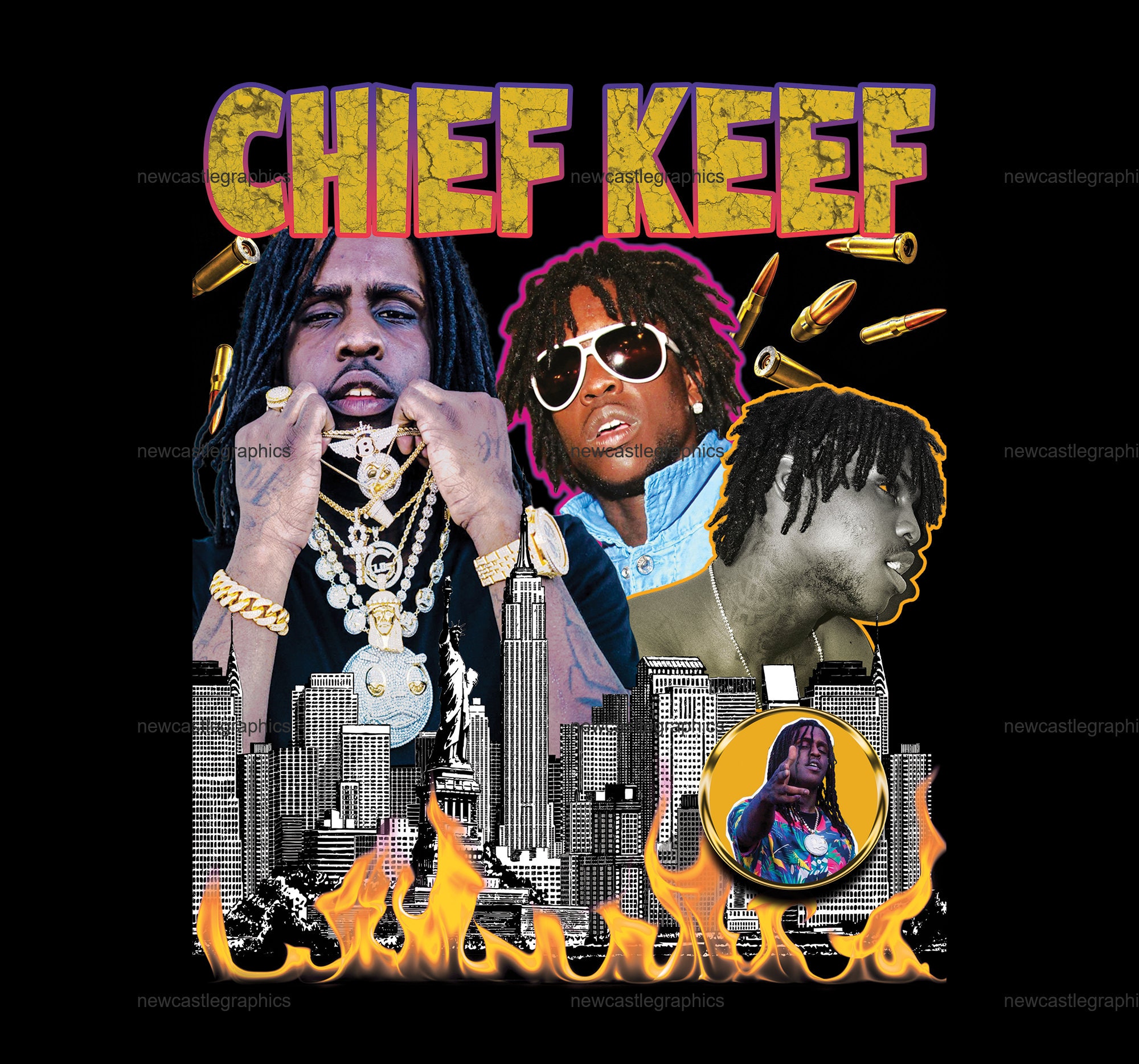 Chief Keef Png Tshirt Design Bootleg Tees Design Ready to Etsy