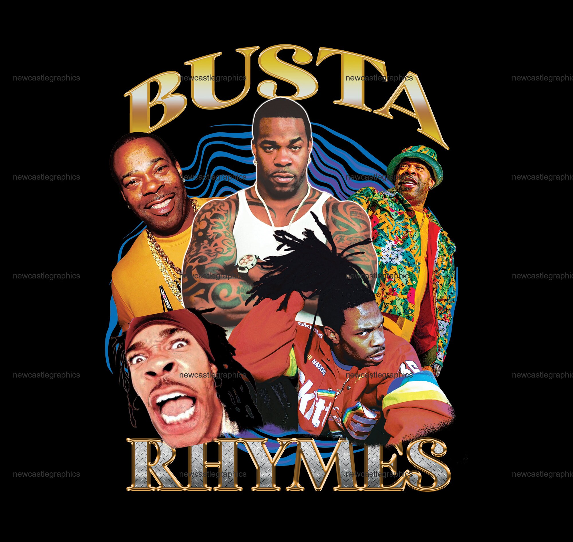 Busta Rhymes T Shirt Design PNG, Vintage Rap Bootleg Png, Instant