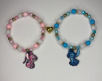 Stitch and Angel matching bracelets