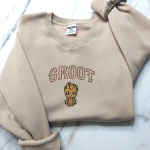 I'm Groot Embroidered Sweatshirts, Groot Shirt, Trending Shirt, Crewneck, y2k, Gift for Girl, Guardians of the Galaxy ECL064