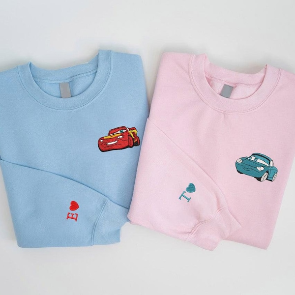 Cars Mcqueen & Sally Embroidered Shirt, Cars Movie Shirt, Cartoon Matching, Cartoon Movie, Mcqueen Shirt, Couple Shirt EH268-267.L.H