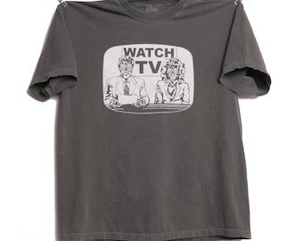 They Live John Carpenter Movie Tee Watch Tv Obey Anti Establishment Sci-Fi Horror Action Aliens Pod People Faded Heavyweight Shirt - XL