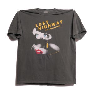 Camiseta XL descolorida de Lost Highway, película de David Lynch, Patricia Arquette, mecánica, asesinato, misterio, terror, Criterion, Twin Peaks, creadora, vanguardia