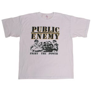 Public Enemy Shirt Fight The Power Chuck D and Flavor Flav American Hip Hop Rap Group Fear of a Black Planet Boxy Tee USA Tag - XL