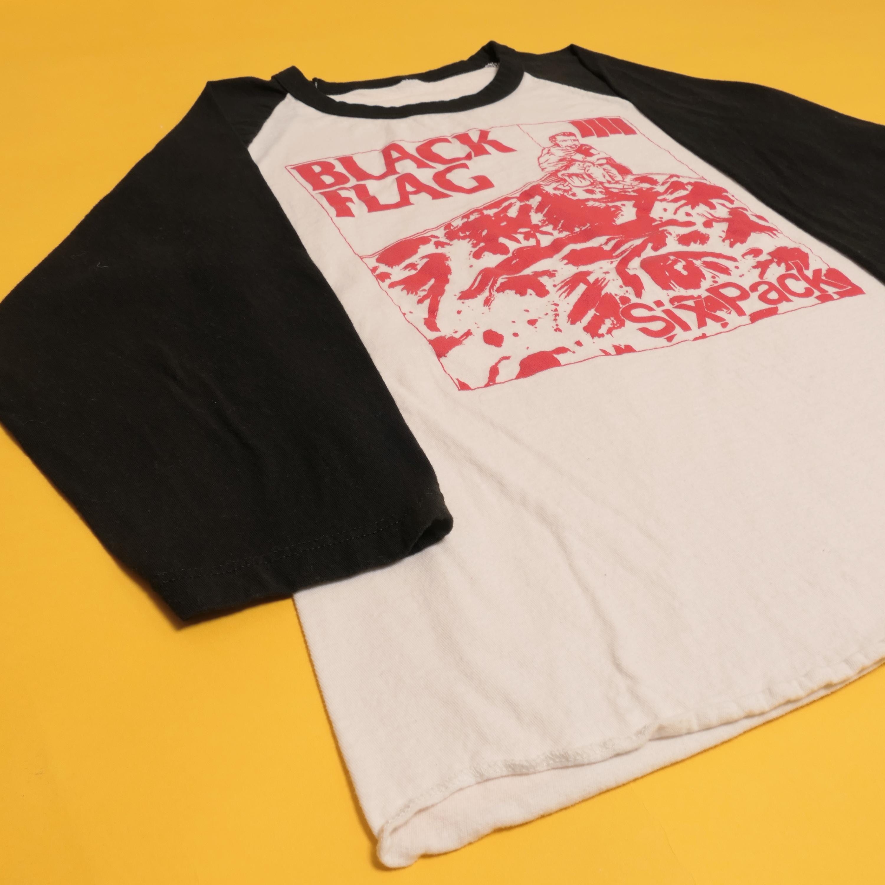 Punk Raglan Black Flag Raglan Baseball Tee Raymond Pettibon Album Art Six Pack ...