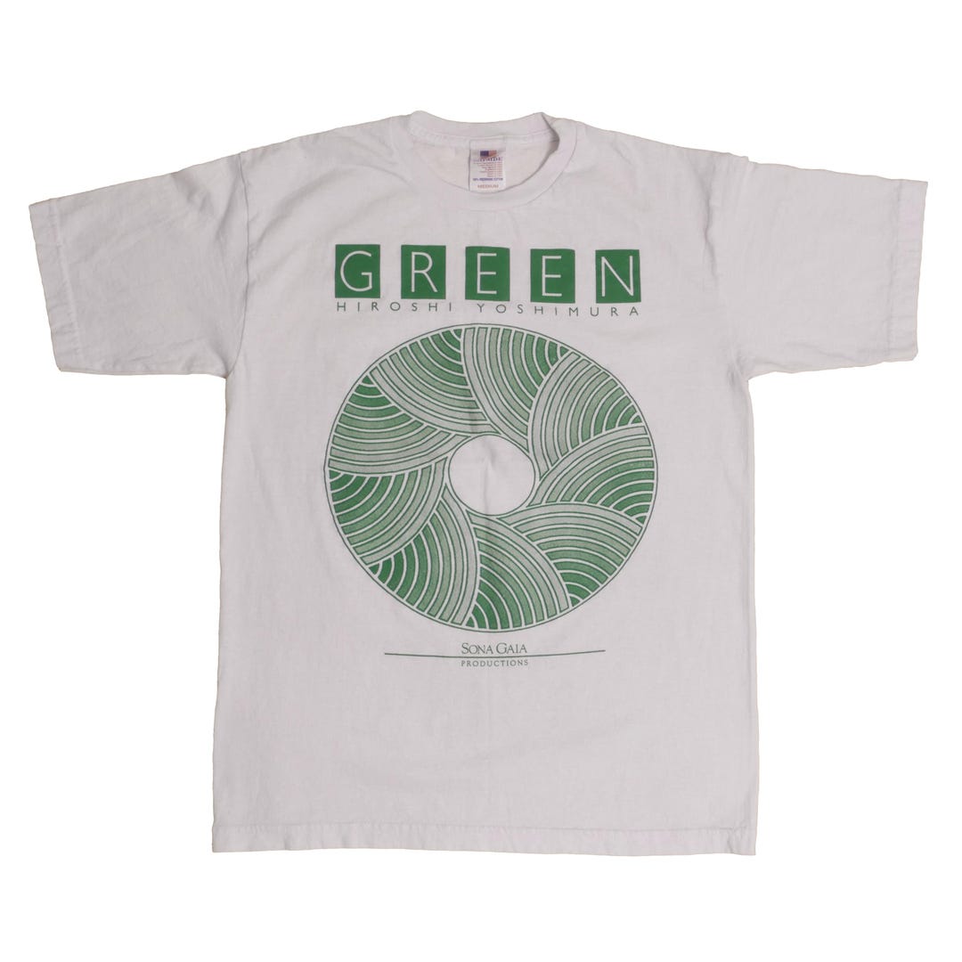 Hiroshi Yoshimura Green Album Band Tee Boxy Fit Japanese Ambient