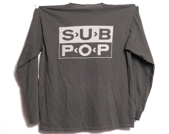 Loser Sub Pop Long Sleeve Tee Seattle Record Label Band Faded Tour