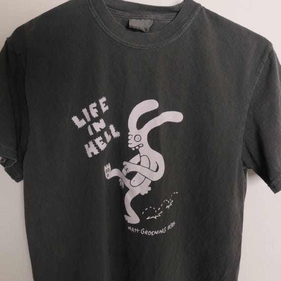 Life in Hell Matt Groening Tee Shirt Underground Comic Book Bunny