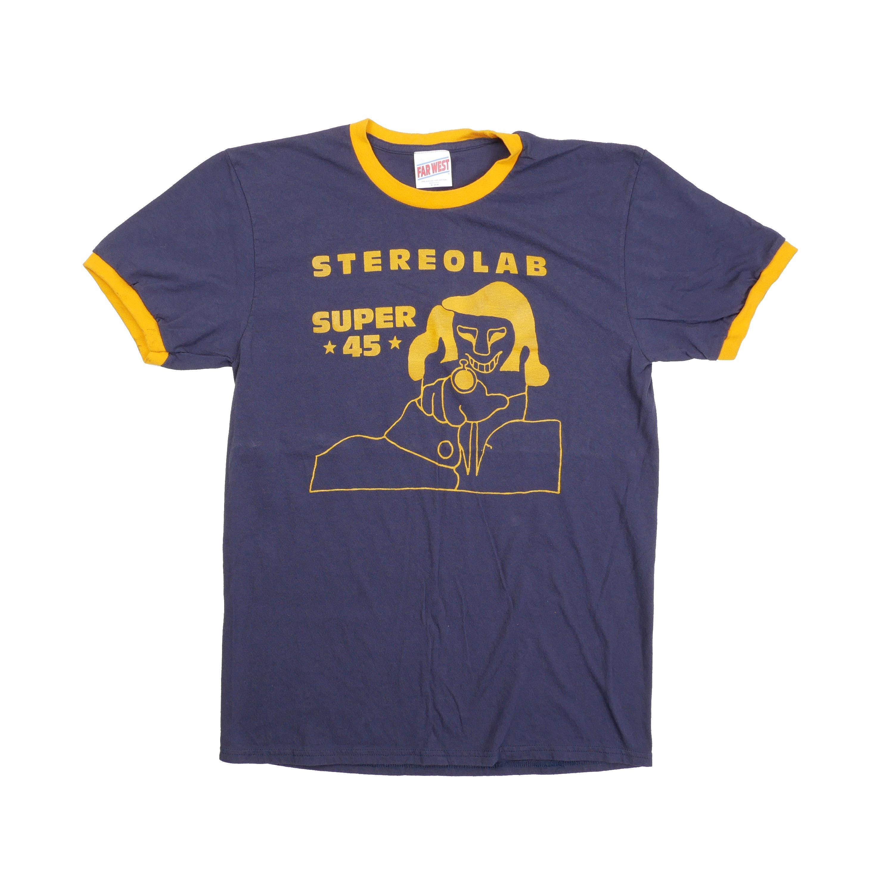 00's ステレオラブ / Stereolab リンガーTシャツ オフィシャル Stereolab リンガーTシャツ ペン・クリフ スーパー45 フランス パリ