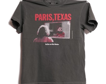Paris Texas Tee Wim Wenders 1984 Movie Criterion Collection Avant Garde Art House Film German Filmmaker Faded Heavyweight Shirt - Medium