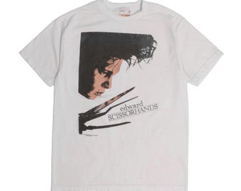 Edward Scissorhands Tim Burton Movie Tee 1990 Film American Gothic Romantic Fantasy Black Comedy Horror Johnny Depp Winona Ryder T-Shirt - M