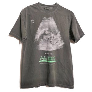 Alien 4 Resurrection T-shirt Sonogram Aliens 1998 film Sci-Fi ruimte Monster Horror enge film Cult klassieke vervaagde boxy T-shirt - medium