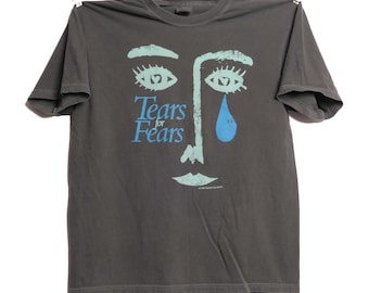 Tears For Fears Tee Ultra Faded Post Punk New Wave Band Shirt Songs From the Big Chair Elemental Sowing Seeds of Love Album Heavyweight - XL