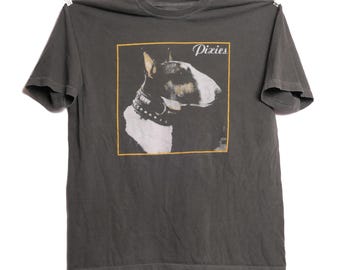 Pixies Here Comes Your Man Tee Ultra Faded Post Punk Alternative Noise Grunge Band Shirt Bull Terrier Dog Shoegaze Album Cover - XL