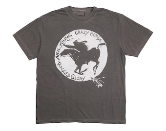 Neil Young Crazy Horse Ragged Glory Tee Indian Horse Vintage