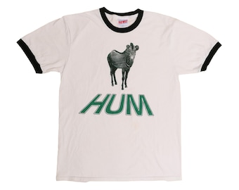 HUM You'd Prefer An Astronaut Ringer Tee 12 Inch Records Band Shirt Band Tee Tour Metal Punk Alternative  Rock Zebra Album Shoegaze - Medium