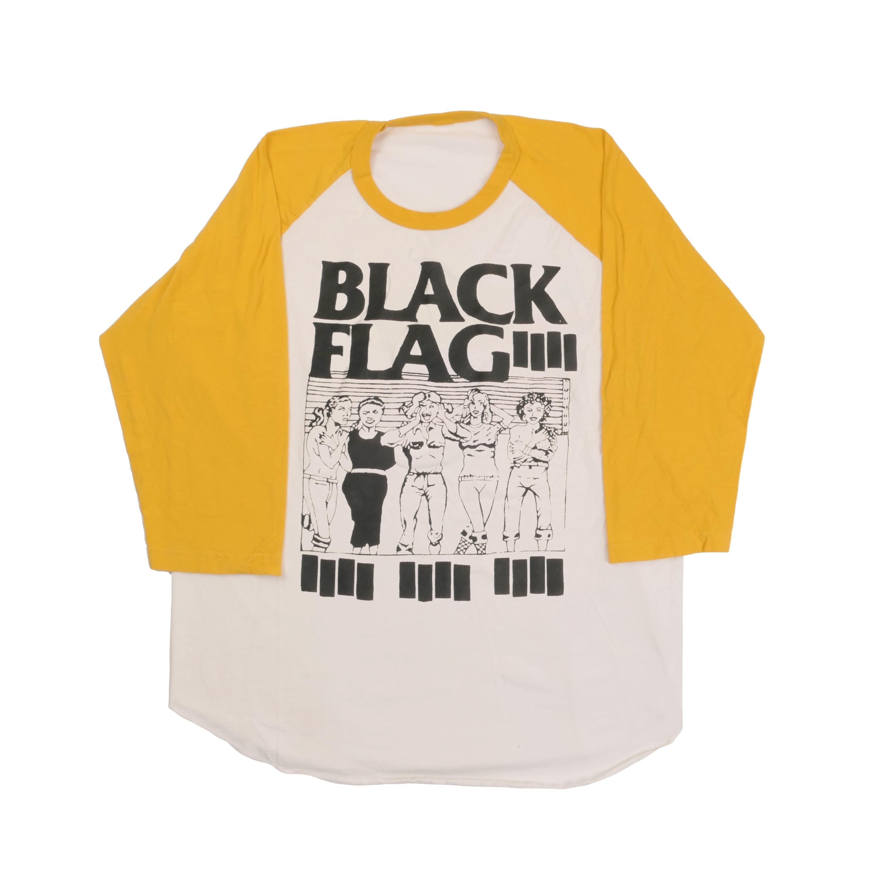 Black Flag Raglan Baseball Tee Raymond Pettibon Album Art Female