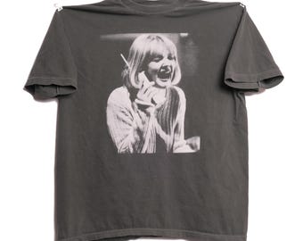 Scream Wes Craven Drew Barrymore Phone Call Tee Shirt Ghostface Killer 1996 Scary Movie 1990s Cinema Halloween Film Faded Boxy Shirt - XL