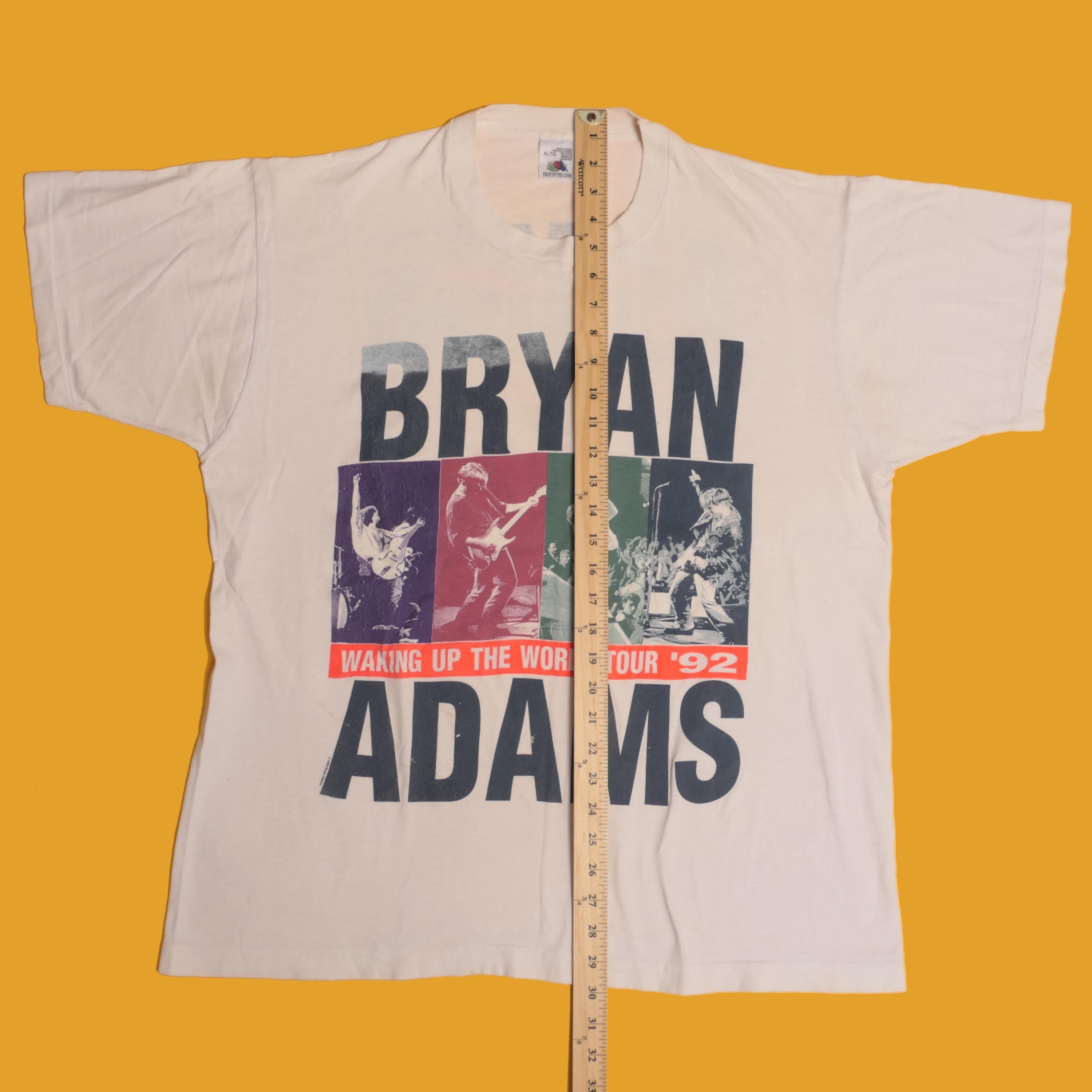 Vintage Bryan Adams Waking up the World 1992 World Tour Tee Shirt