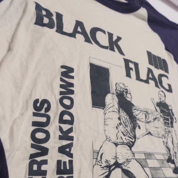 Black Flag Nervous Breakdown Raglan Baseball Tee … - image 2