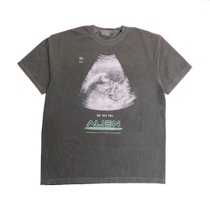 Alien 4 Resurrection T-shirt Sonogram Aliens 1998 film Sci-Fi Space Monster Horror Scary Film Cult klassiek vervaagd boxy T-shirt - XL